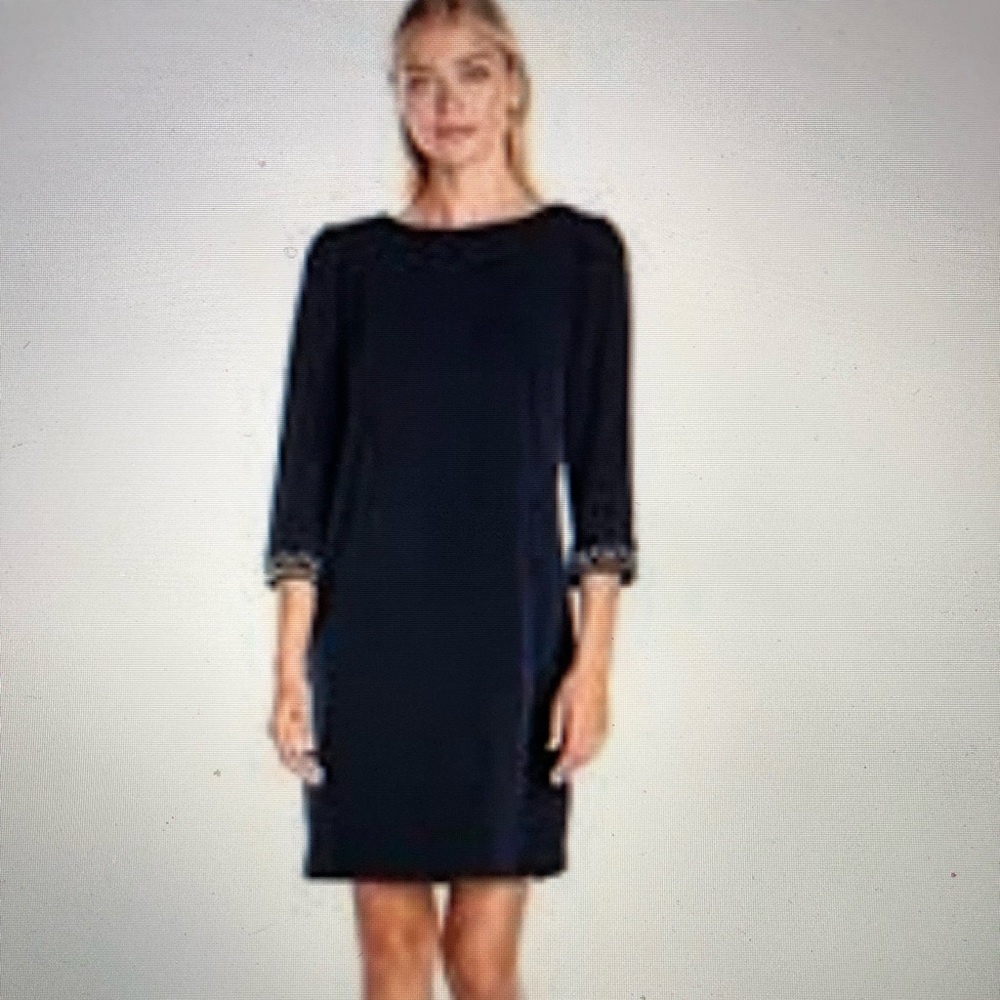 AGB Women’s 3/4 Beaded Sleeve Dress